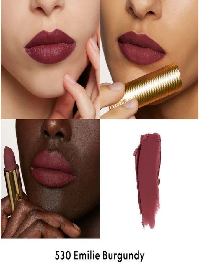 Gucci Velvet Matte Lipstick 3.5g – 530 Emilie Burgundy Long-Lasting Luxury Lip Color - Image 2